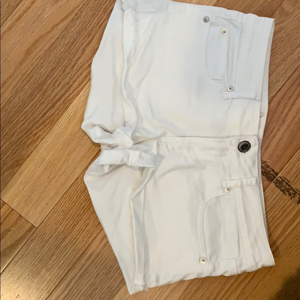 AE white jean shorts